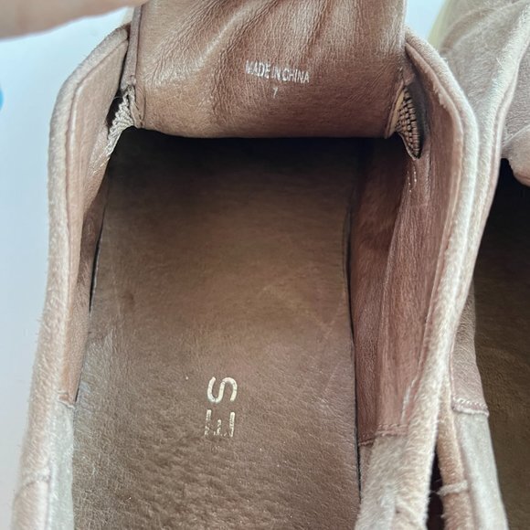 JSLIDES Tan Suede Leather Platform Sneaker Shoes W - Picture 5 of 6